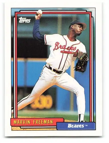Original gloss 1992 Topps Marvin Freeman baseball card NM-MT Braves ID 71572