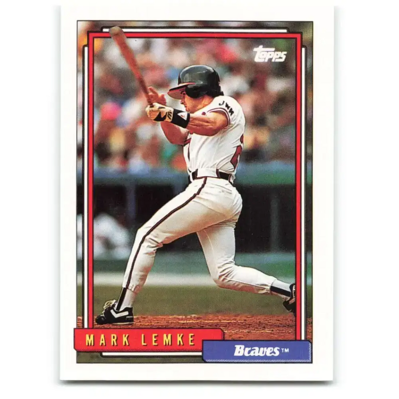 1992 Topps #689 Mark Lemke NM-MT Atlanta Braves Baseball Card - Baseball Card Single