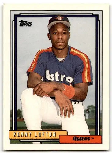 Original gloss Kenny Lofton baseball card from 1992 Topps #69 Astros ID 43496