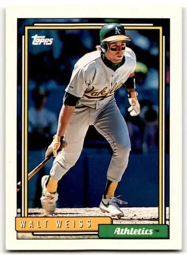 Original gloss Walt Weiss baseball card 1992 Topps #691 Walt Weiss NM-MT Athletics