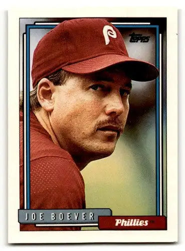 Original gloss Joe Boever Philadelphia Phillies baseball card from 1992 Topps #696