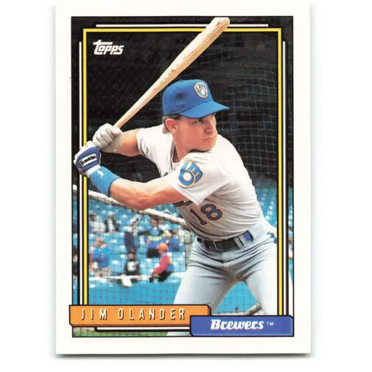 1992 Topps #7 Jim Olander NM-MT RC Rookie Milwaukee Brewers Baseball Card