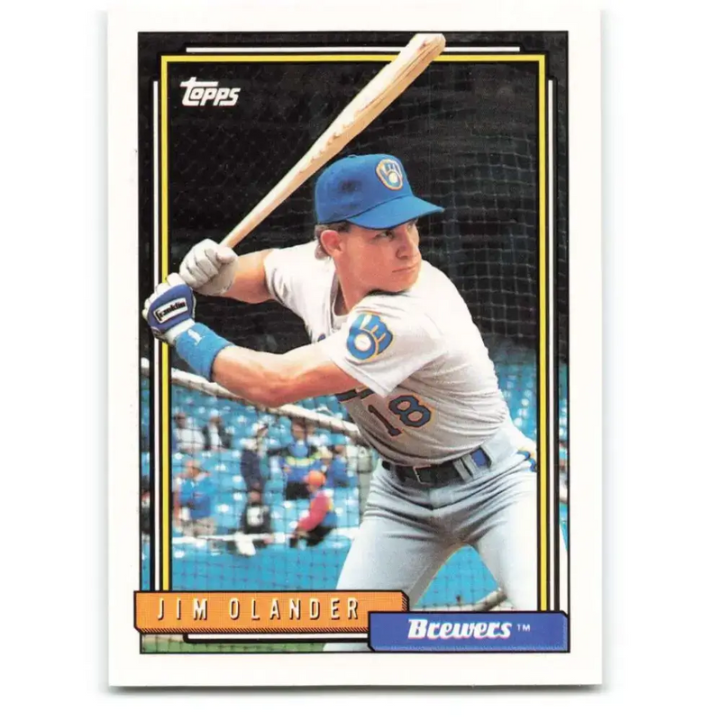 1992 Topps #7 Jim Olander NM-MT RC Rookie Milwaukee Brewers Baseball Card - Baseball Card Single