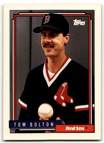Tom Bolton baseball card from 1992 Topps with original gloss displayed in Simply Sandoval collection
