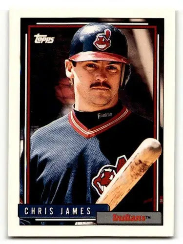 1992 Topps #709 Chris James Cleveland Indians Baseball Cards EX/NM ID:55812 - Baseball Card Single