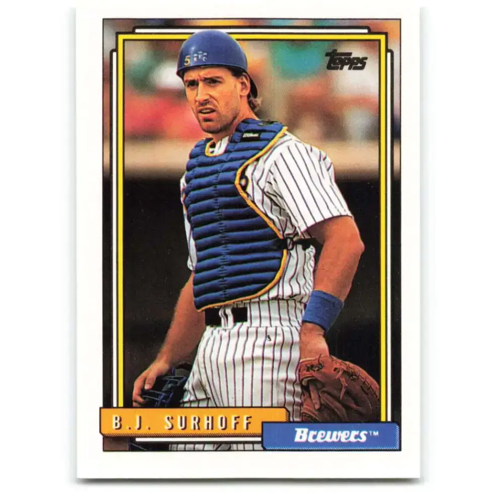 1992 Topps #718 B.J. Surhoff NM-MT Milwaukee Brewers Baseball Card - Baseball Card Single