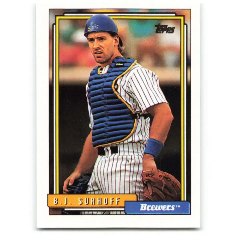 1992 Topps #718 B.J. Surhoff NM-MT Milwaukee Brewers Baseball Card - Baseball Card Single