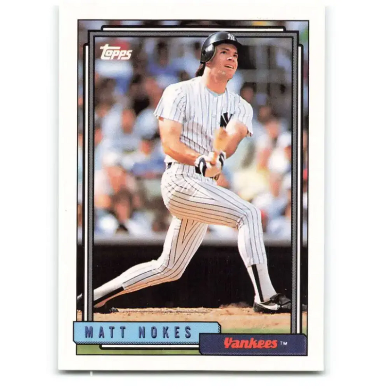 1992 Topps #748 Matt Nokes NM-MT New York Yankees Baseball Card - Baseball Card Single