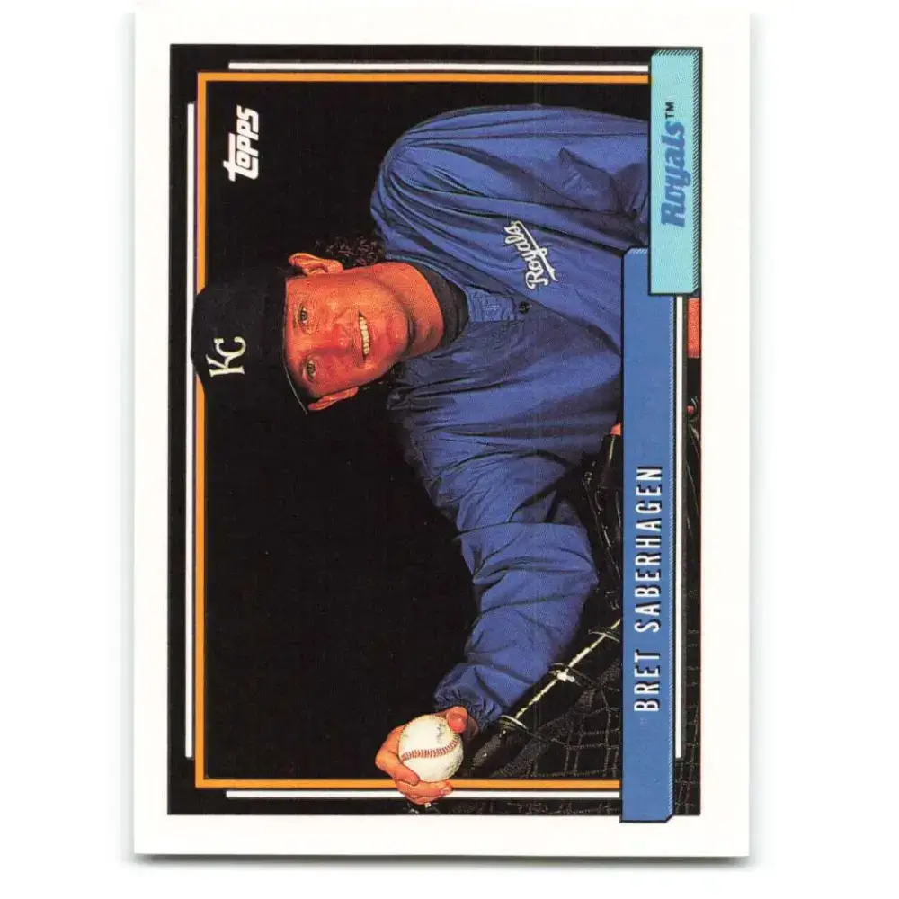 1992 Topps #75 Bret Saberhagen NM-MT Kansas City Royals Baseball Card - Baseball Card Single