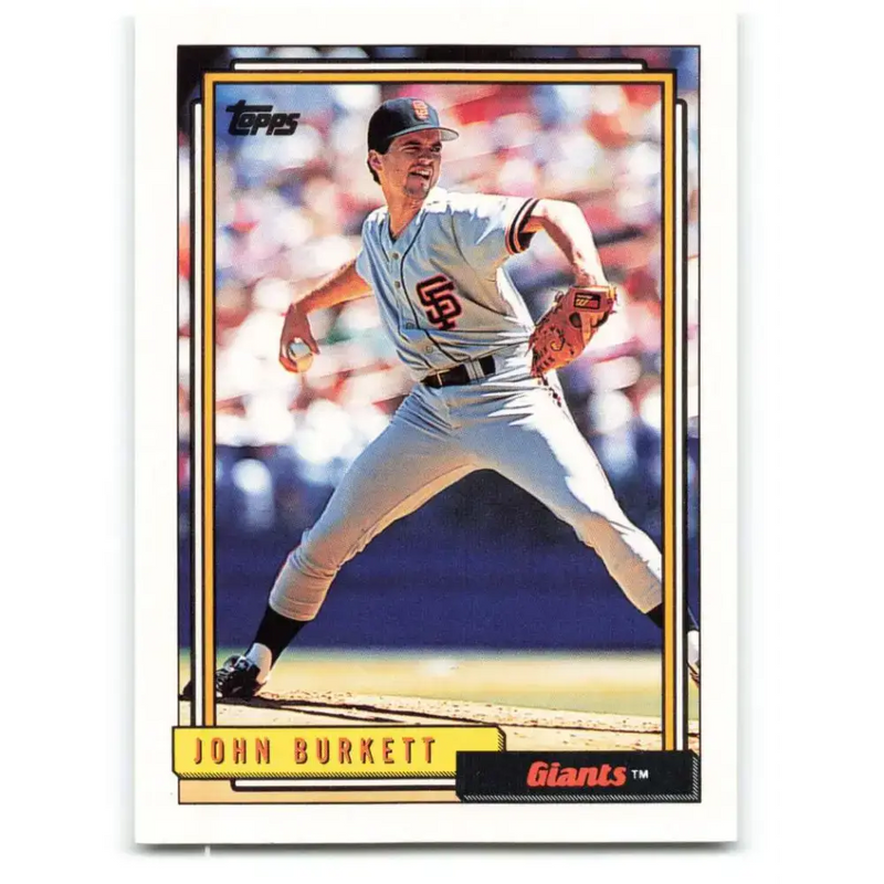 1992 Topps #762 John Burkett EX Excellent San Francisco Giants Baseball Card - Baseball Card Single