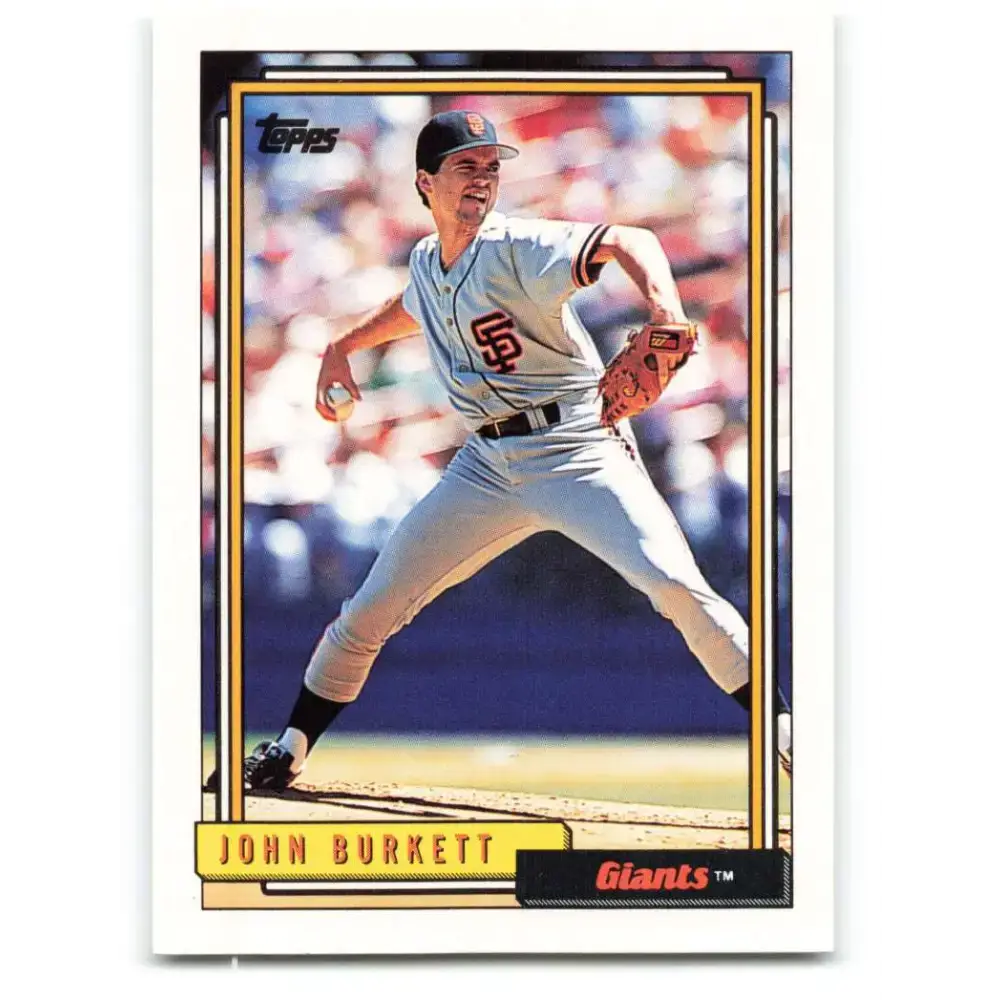 1992 Topps #762 John Burkett NM-MT San Francisco Giants Baseball Card - Baseball Card Single