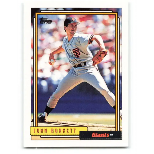 1992 Topps #762 John Burkett NM-MT San Francisco Giants Baseball Card - Baseball Card Single