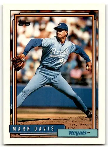 Original gloss baseball card featuring Mark Davis from 1992 Topps Simply Sandoval Royals