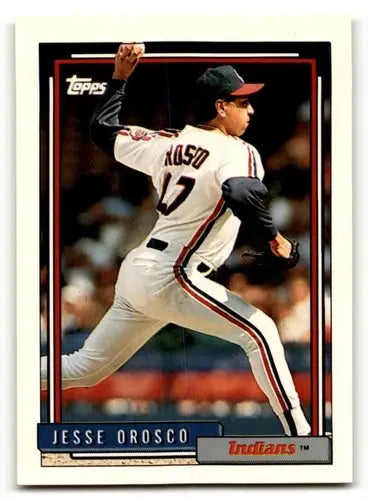 1992 Topps #79 Jesse Orosco Cleveland Indians Baseball Cards EX/NM ID:61161 - Baseball Card Single