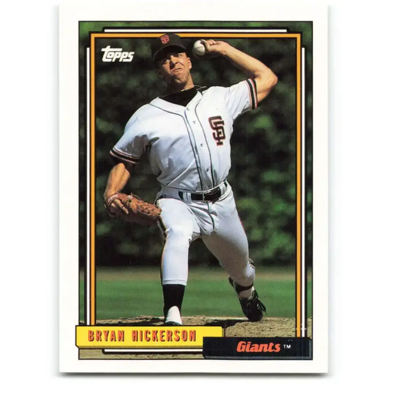 1992 Topps #8 Bryan Hickerson NM-MT RC Rookie San Francisco Giants Baseball Card - Baseball Card Single