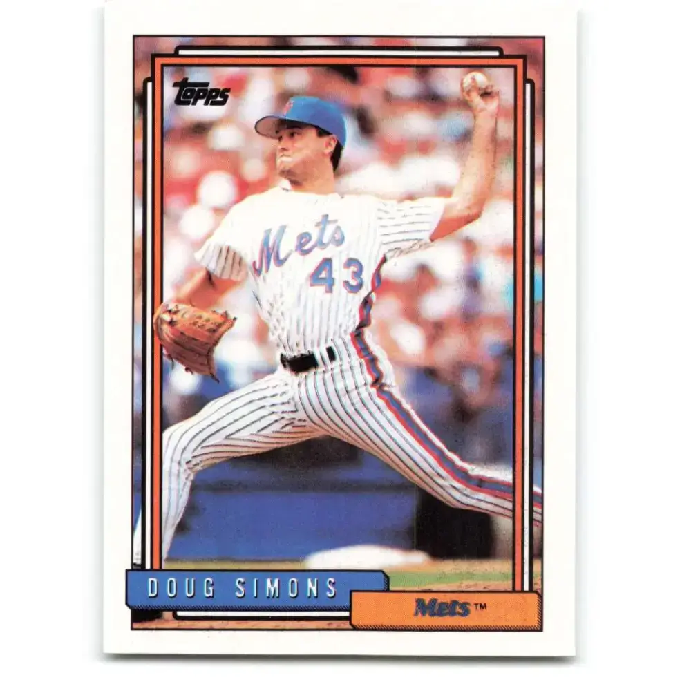 1992 Topps #82 Doug Simons NM-MT New York Mets Baseball Card - Baseball Card Single