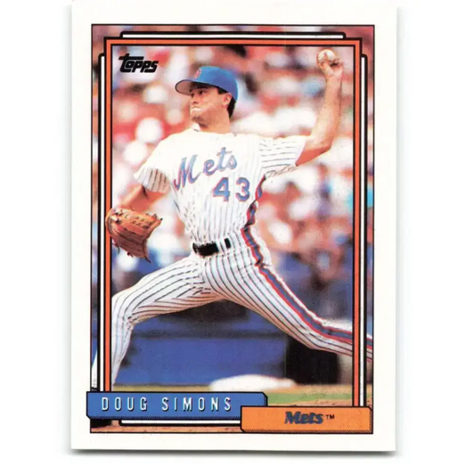 1992 Topps #82 Doug Simons NM-MT New York Mets Baseball Card - Baseball Card Single