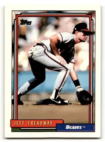 1992 Topps #99 Jeff Treadway Atlanta Braves Baseball Cards EX/NM ID:55843 - Baseball Card Single