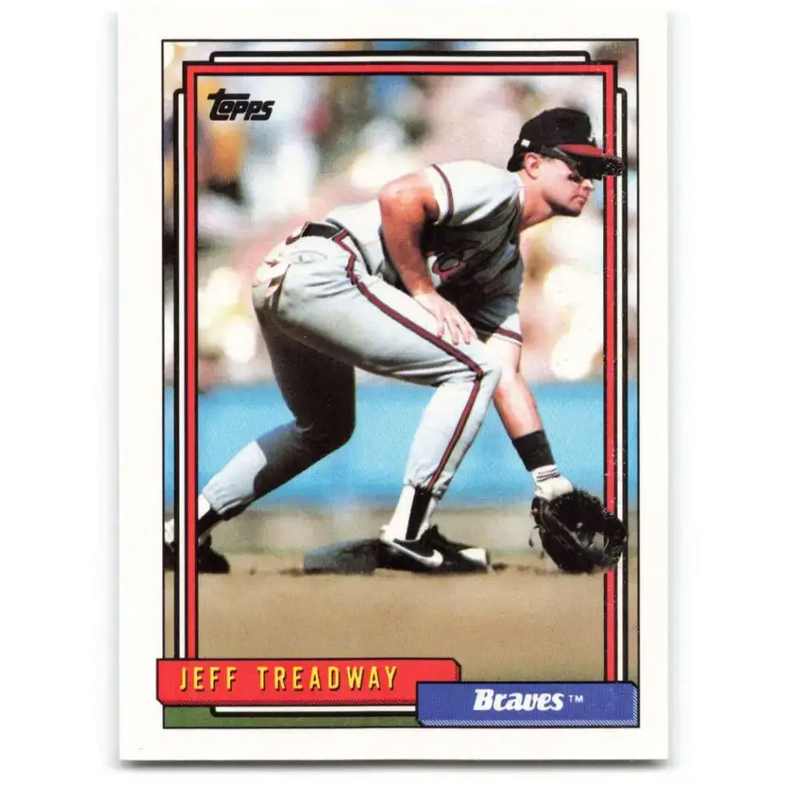 1992 Topps #99 Jeff Treadway NM-MT Atlanta Braves Baseball Card - Baseball Card Single