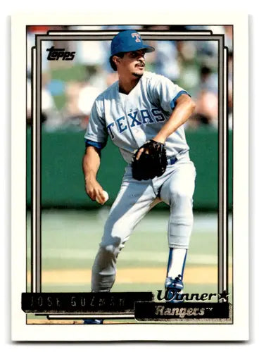 Original gloss 1992 Topps Gold Winners Jose Guzman baseball card Rangers ID 67262