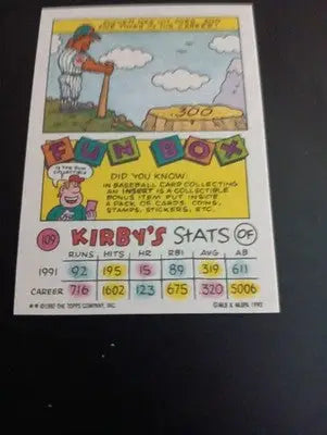 1992 Topps Kids - Kirby Puckett #109. Minnesota Twins. NRMT+ - Baseball Card Single