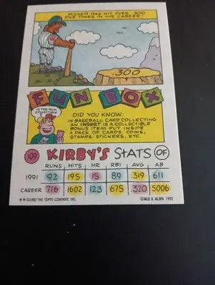 1992 Topps Kids - Kirby Puckett #109. Minnesota Twins. NRMT+ - Baseball Card Single