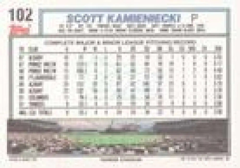1992 Topps Micro #102 Scott Kamieniecki NM-MT New York Yankees Baseball Card - Baseball Card Single