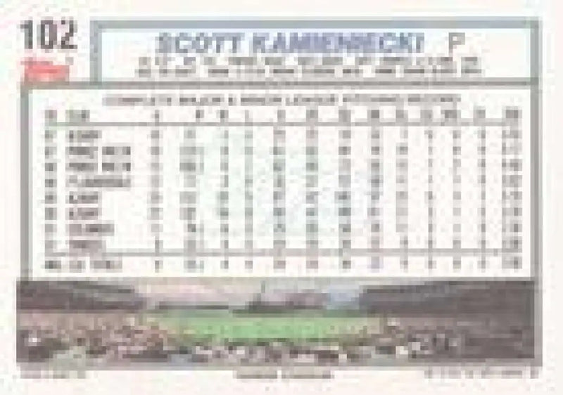 1992 Topps Micro #102 Scott Kamieniecki NM-MT New York Yankees Baseball Card - Baseball Card Single