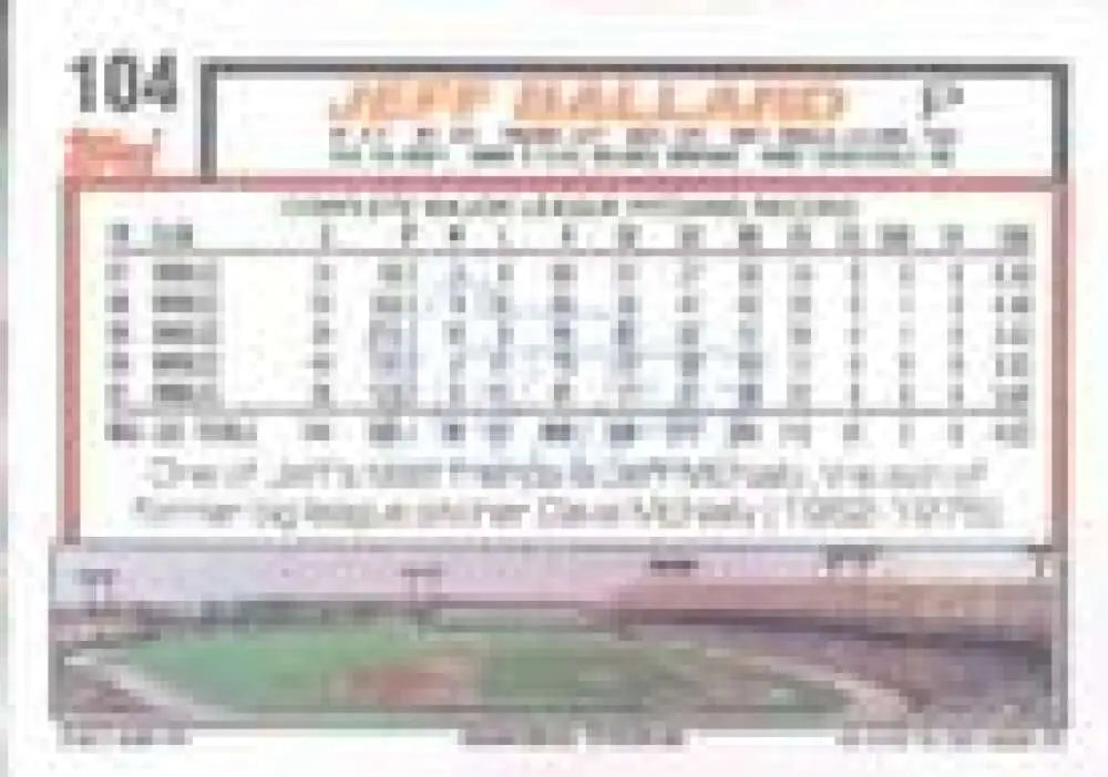 1992 Topps Micro #104 Jeff Ballard NM-MT Baltimore Orioles Baseball Card - Baseball Card Single