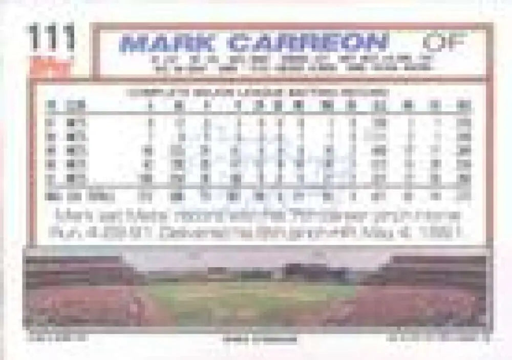 1992 Topps Micro #111 Mark Carreon NM-MT New York Mets Baseball Card - Baseball Card Single