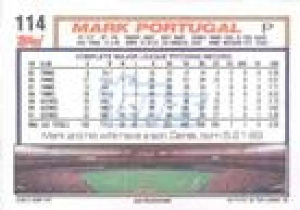 1992 Topps Micro #114 Mark Portugal NM-MT Houston Astros Baseball Card - Baseball Card Single