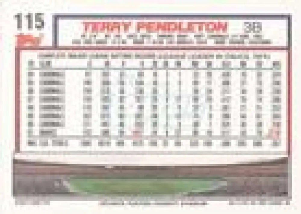 1992 Topps Micro #115 Terry Pendleton NM-MT Atlanta Braves Baseball Card - Baseball Card Single