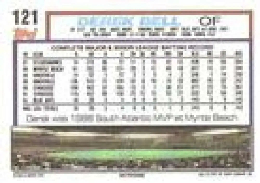 1992 Topps Micro #121 Derek Bell NM-MT Toronto Blue Jays Baseball Card - Baseball Card Single