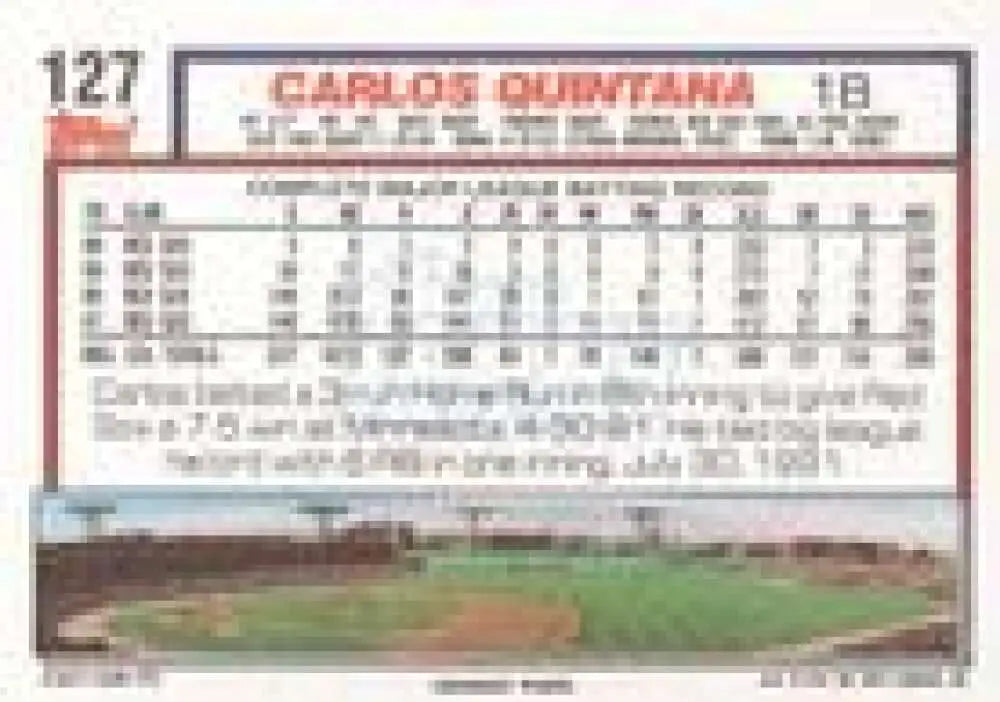 1992 Topps Micro #127 Carlos Quintana NM-MT Boston Red Sox Baseball Card - Baseball Card Single