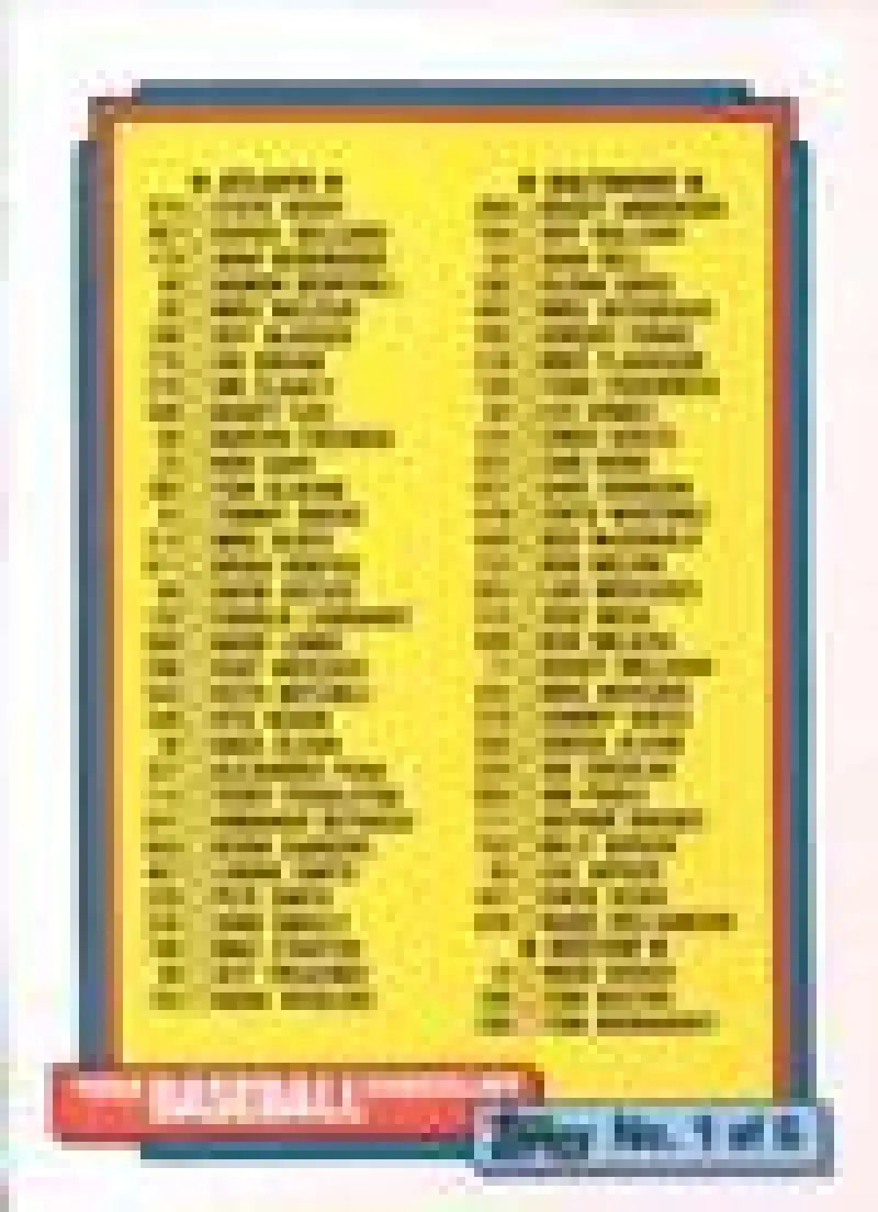 1992 Topps Micro #131 Checklist 1-132 NM-MT Baseball Card - Baseball Card Single