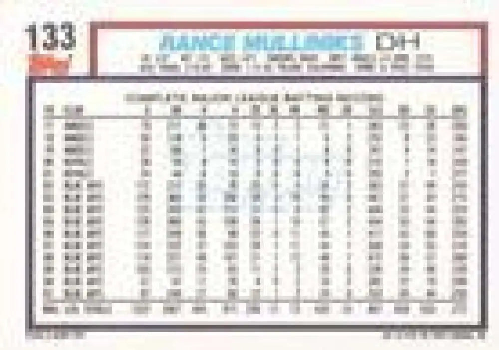 1992 Topps Micro #133 Rance Mulliniks NM-MT Toronto Blue Jays Baseball Card - Baseball Card Single