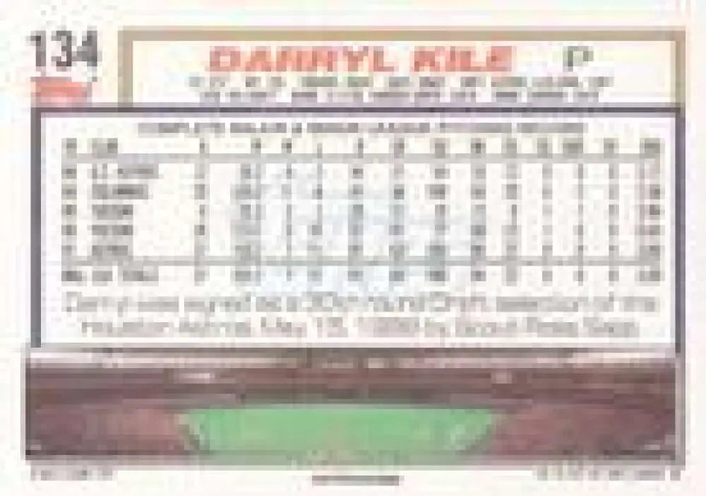 1992 Topps Micro #134 Darryl Kile NM-MT Houston Astros Baseball Card - Baseball Card Single