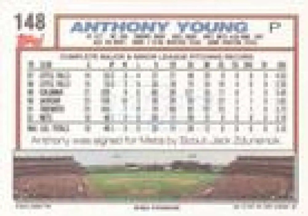 1992 Topps Micro #148 Anthony Young NM-MT New York Mets Baseball Card - Baseball Card Single