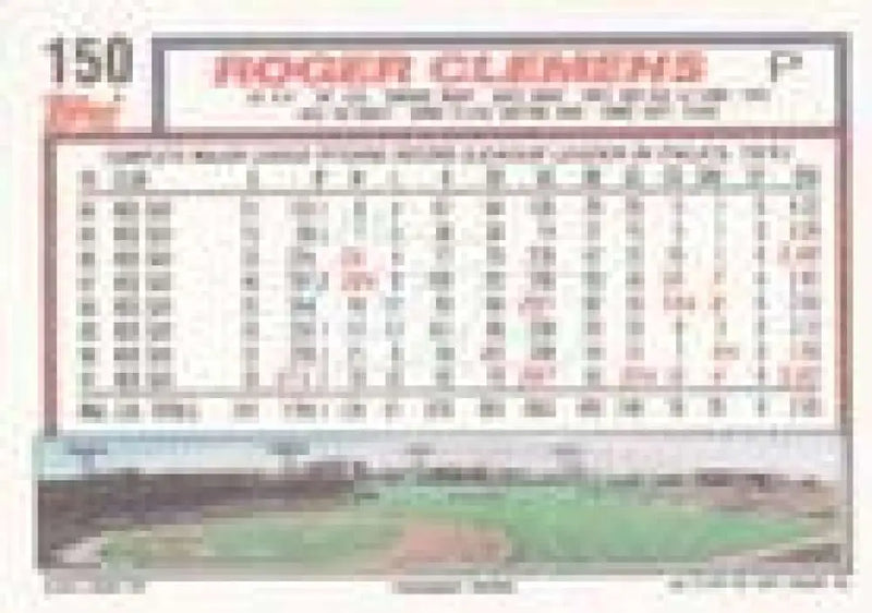 1992 Topps Micro #150 Roger Clemens NM-MT Boston Red Sox Baseball Card - Baseball Card Single