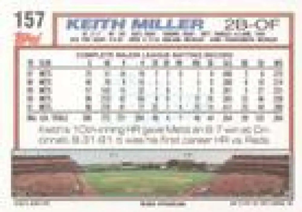 1992 Topps Micro #157 Keith Miller NM-MT New York Mets Baseball Card - Baseball Card Single