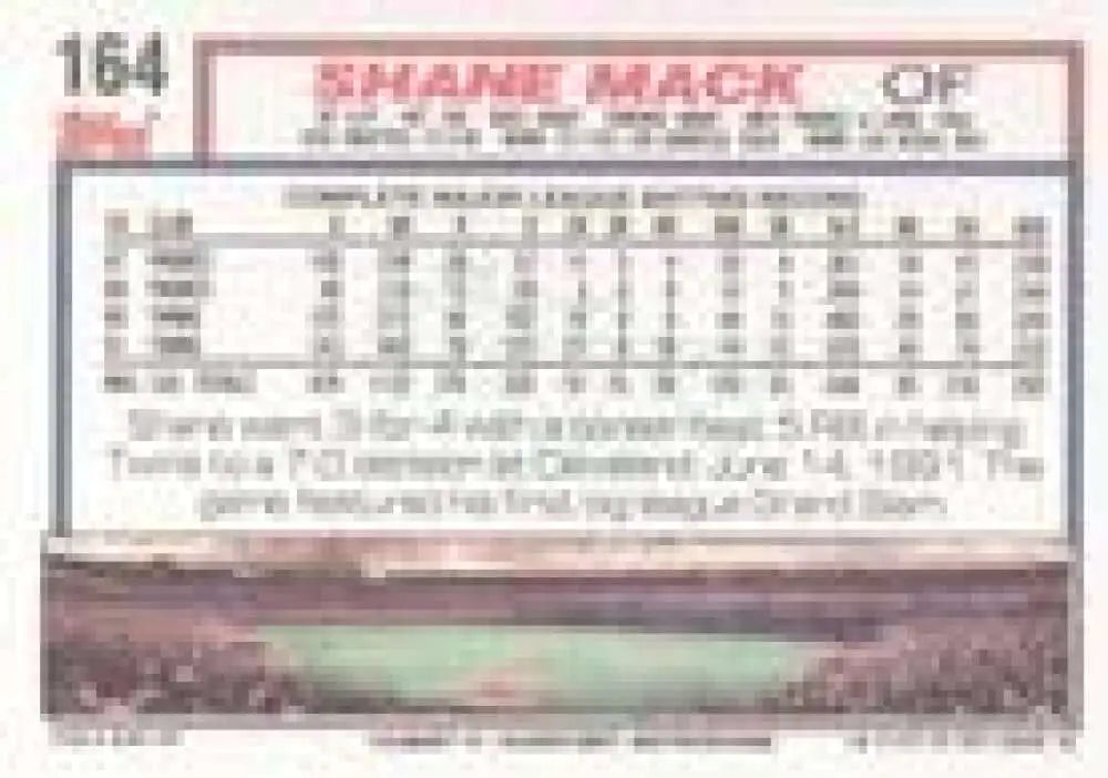 1992 Topps Micro #164 Shane Mack NM-MT Minnesota Twins Baseball Card - Baseball Card Single