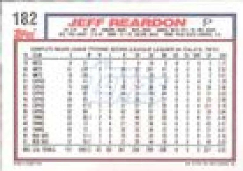 1992 Topps Micro #182 Jeff Reardon NM-MT Boston Red Sox Baseball Card - Baseball Card Single