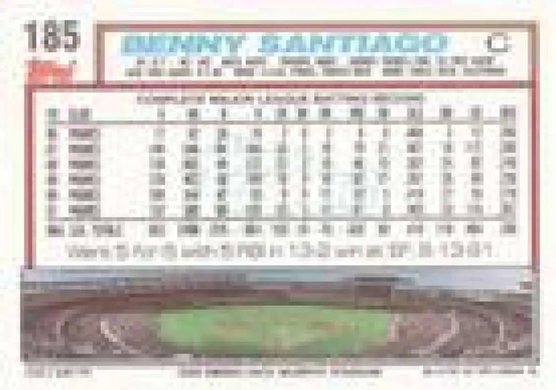 1992 Topps Micro #185 Benito Santiago NM-MT San Diego Padres Baseball Card - Baseball Card Single