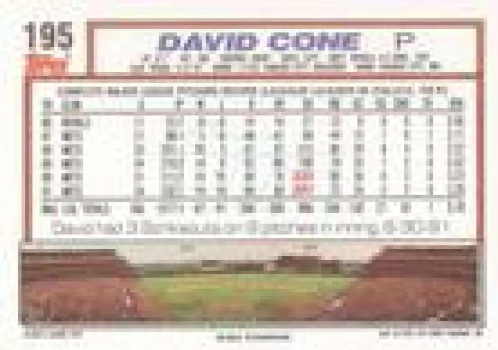 1992 Topps Micro #195 David Cone NM-MT New York Mets Baseball Card - Baseball Card Single