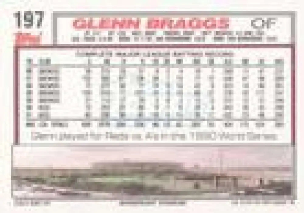 1992 Topps Micro #197 Glenn Braggs NM-MT Cincinnati Reds Baseball Card - Baseball Card Single