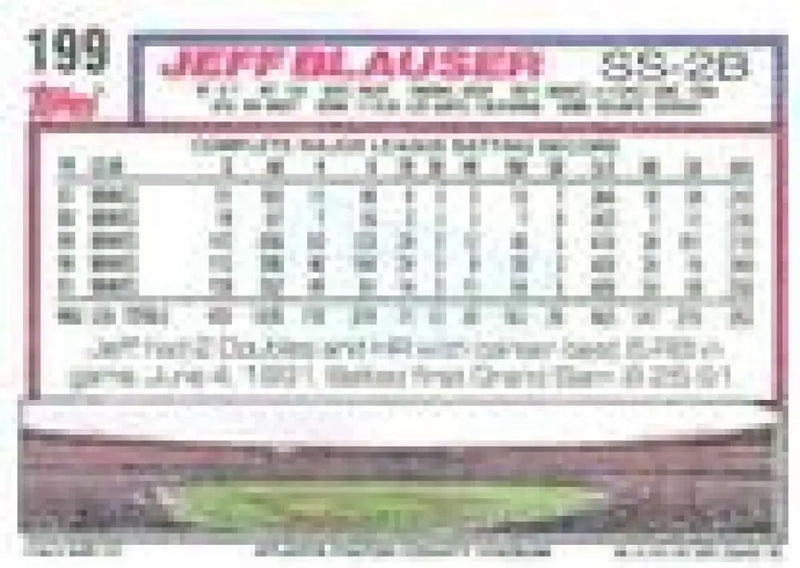 1992 Topps Micro #199 Jeff Blauser NM-MT Atlanta Braves Baseball Card - Baseball Card Single