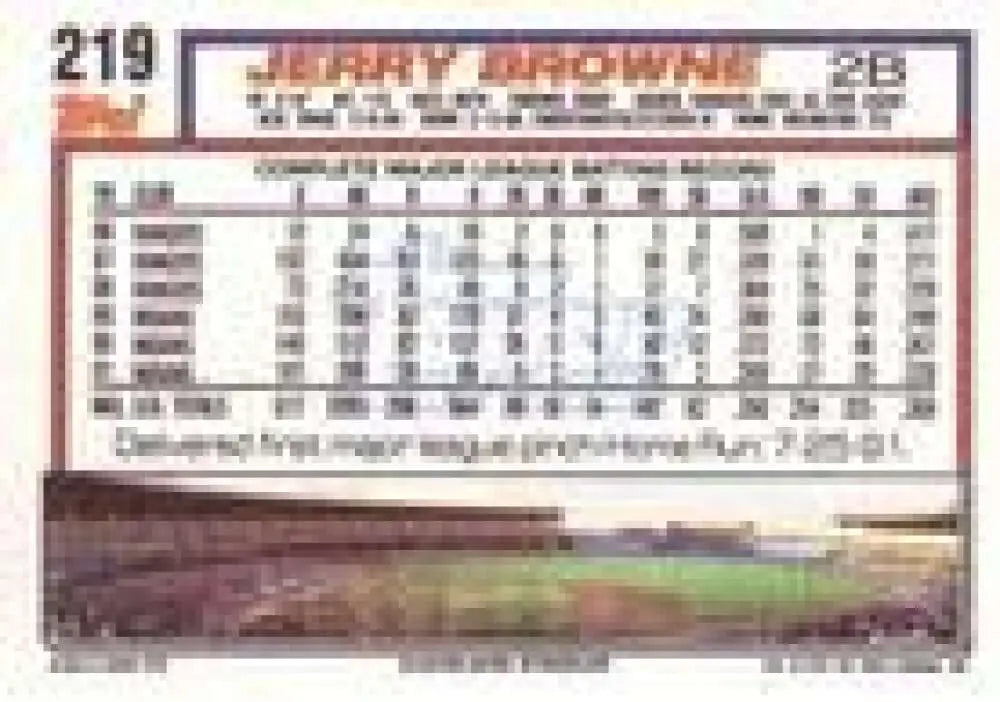 1992 Topps Micro #219 Jerry Browne NM-MT Cleveland Indians Baseball Card - Baseball Card Single