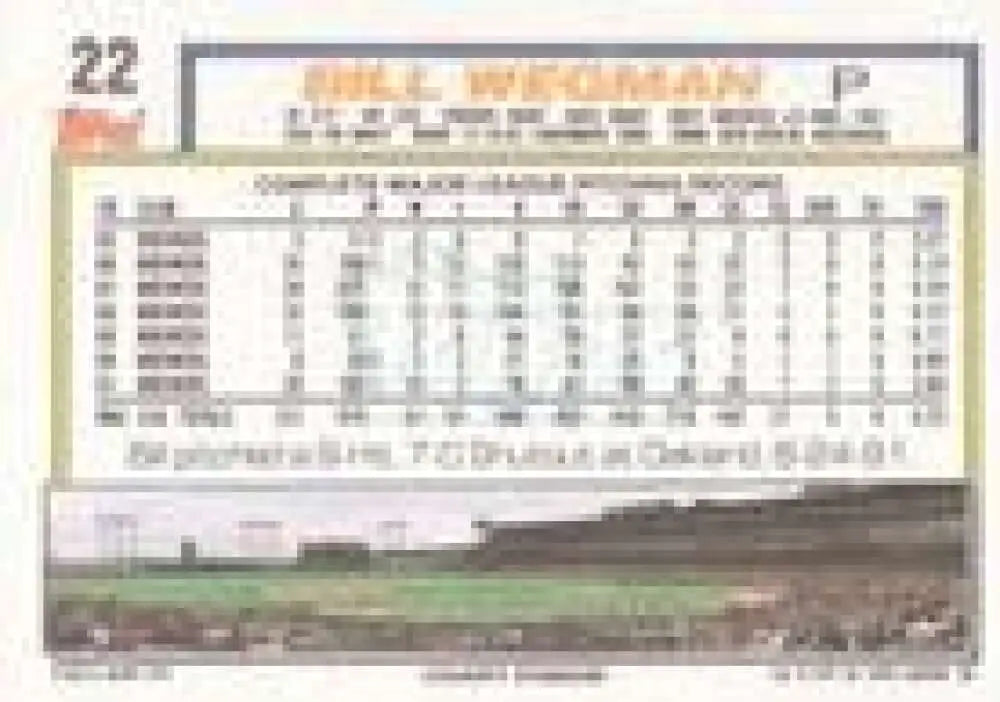 1992 Topps Micro #22 Bill Wegman NM-MT Milwaukee Brewers Baseball Card - Baseball Card Single