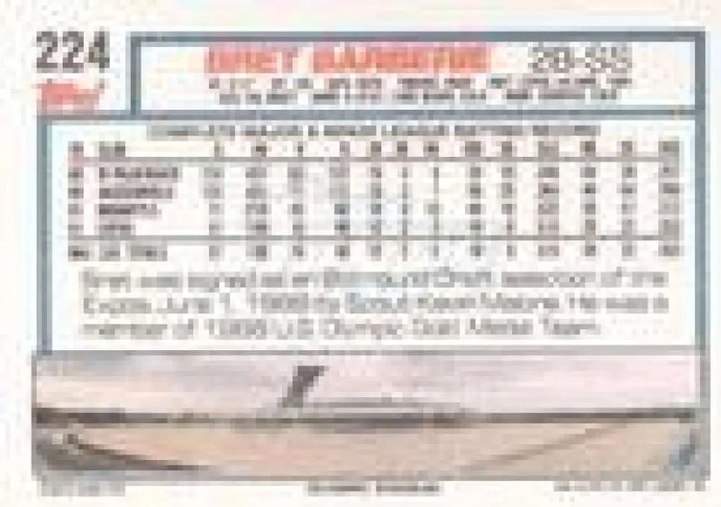 1992 Topps Micro #224 Bret Barberie NM-MT Montreal Expos Baseball Card - Baseball Card Single