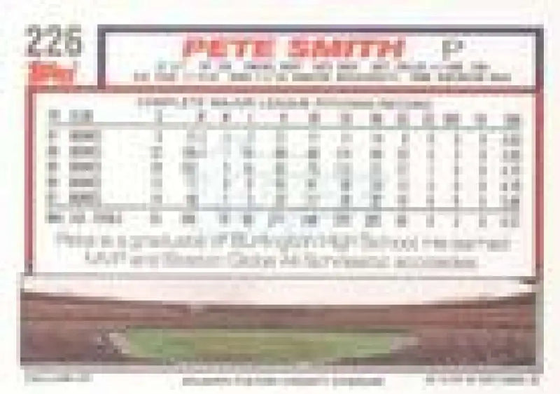 1992 Topps Micro #226 Pete Smith NM-MT Atlanta Braves Baseball Card - Baseball Card Single
